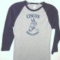 BABY BLUE & NAVY 3/4 SLEEVE HORSE GRAPHIC RAGLAN JERSEY T-SHIRT