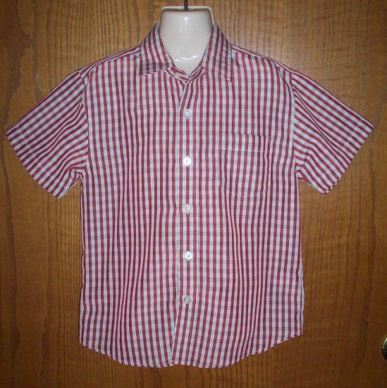 Boys Arrow USA 1851 Red and White Dress Shirt Size M(5)