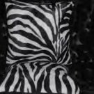 Two Zebra Faux Fur Throw Pillow, Pillows, New