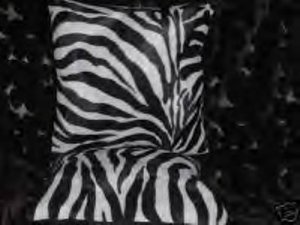 Two Zebra Faux Fur Throw Pillow, Pillows, New
