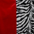 Red and Black and White Zebra Faux Fur Throw Blanket, New!