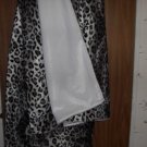 Snow Leopard and White Faux Fur Throw Blanket, New!