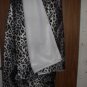 Snow Leopard and White Faux Fur Throw Blanket, New!