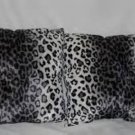 Two Snow Leopard Faux Fur Throw Pillow, Pillows, New!