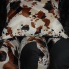 Four Cow Pattern Faux Fur Throw Pillows 18x18