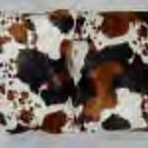 Two Cow (leather like) faux fur throw pillows