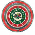 NHL Minnesota Wild Neon Clock - 14 inch Diameter