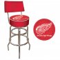 NHL Detroit Redwings Padded Bar Stool with Back