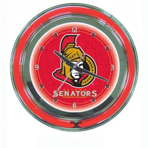 NHL Ottawa Senators Neon Clock - 14 inch Diameter