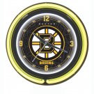 NHL Boston Bruins Neon Clock - 14 inch Diameter