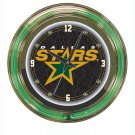 NHL Dallas Stars Neon Clock - 14 inch Diameter