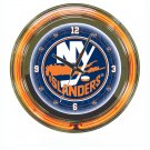 NHL New York Islanders Neon Clock - 14 inch Diameter