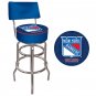 NHL New York Rangers Padded Bar Stool with Back