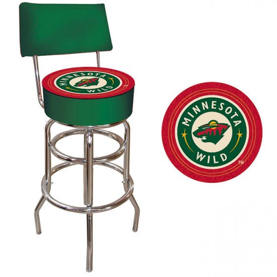NHL Minnesota Wild Padded Bar Stool with Back