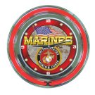 US Marine Corps Neon Clock - 14 inch Diameter