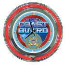 United States Coast Guard Neon Clock - 14 inch Diameter