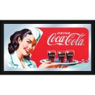 Coca-Cola Vintage Mirror Horizontal Waitress w/ Coke