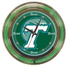 Tulane University Neon Clock - 14 inch Diameter