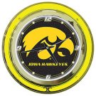 University of Iowa Neon Clock - 14 inch Diameter
