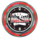 Four Aces Neon Clock - 14 inch Diameter