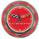 Corvette C6 Neon Clock - 14 inch Diameter - Red