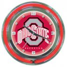 Ohio State University Neon Clock - 14 inch Diameter