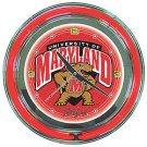 Maryland University Neon Clock - 14 inch Diameter