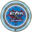 DePaul University Neon Clock - 14 Inch Diameter