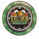 Texas Hold 'em Neon Clock - 14 inch Diameter