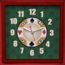 12x12 Square Casino Wall Clock Cherry