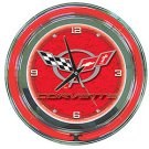 Corvette C5 Neon Clock - 14 inch Diameter - Red