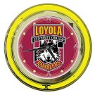 Loyola University Chicago Neon Clock - 14 inch Diameter