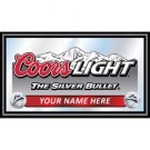 Personalized Coors Light Black Wood Framed Mirror - BIG