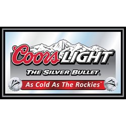 Coors Light Wood Framed Mirror BIG 15 x 26 inches