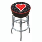 Four Aces Heart Logo Padded Bar Stool