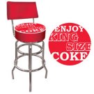 Enjoy King Size Coke - Coca Cola Pub Stool with Back