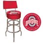 Ohio State University Padded Bar Stool with Back