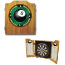 8-Ball Rack'em Dart Cabinet includes Darts and Board