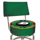 Rack'em 8-Ball Padded Bar Stool with Back