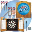 Miller Lite Dart Cabinet Includes Darts and Board