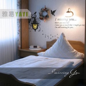 "I miss you" bird light Home Decor Wall Sticker