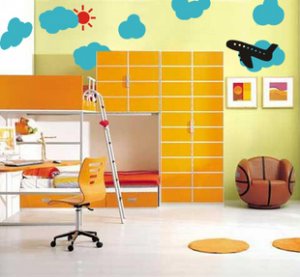Cloudy and Plane Home Decor Wall Sticker wall decal for kids