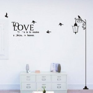 love lamp with bird Decor Wall Sticker