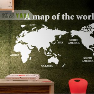world map Wall Sticker wall decal 51"*27" 1/2