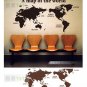 world map Wall Sticker wall decal 51"*27" 1/2