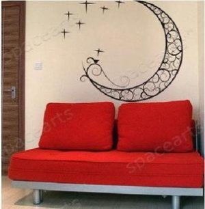 moon Decor Wall Sticker wall decal 23"1/2 *21" 1/2