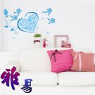 heart flower Decor Wall Sticker wall decal 39"*19"