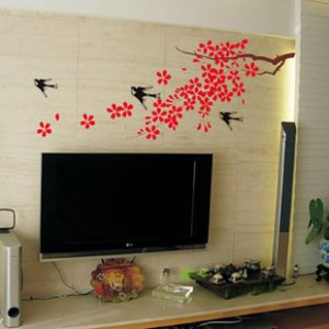 swallow cherry branch Decor Wall Sticker wall decal 67"*28"