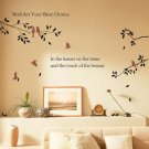 birds in the leaves on branch Decor Wall Sticker wall decal 78"
