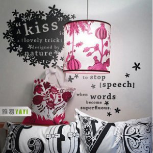 kiss words Decor Wall Sticker wall decal 21"*33"